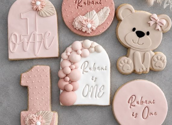 Luxe 1e Verjaardag Koekjes – Teddy & Pink