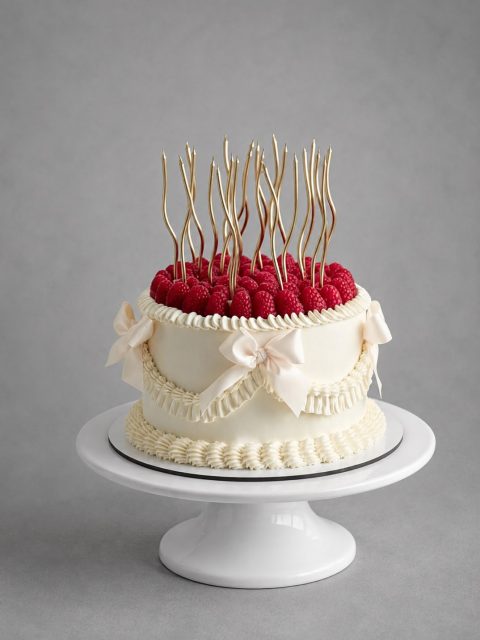 Luxe Raspberry Bow Cake