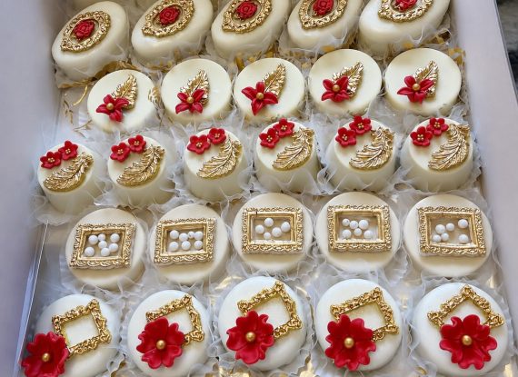 Royal Red & Gold Luxe Koekjes