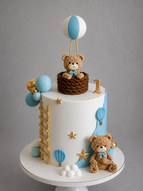 Teddy Bear Luchtballon Taart